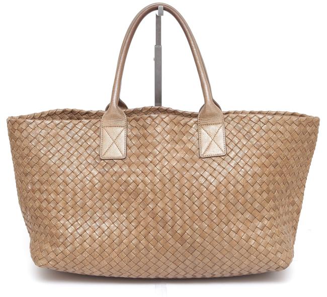 Bottega Veneta Bag Medium Cabat Ottone Metallic Gold Leather Tote