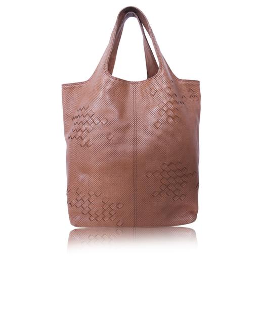 Bottega Veneta Bag Perforated Regent Brown Leather Tote