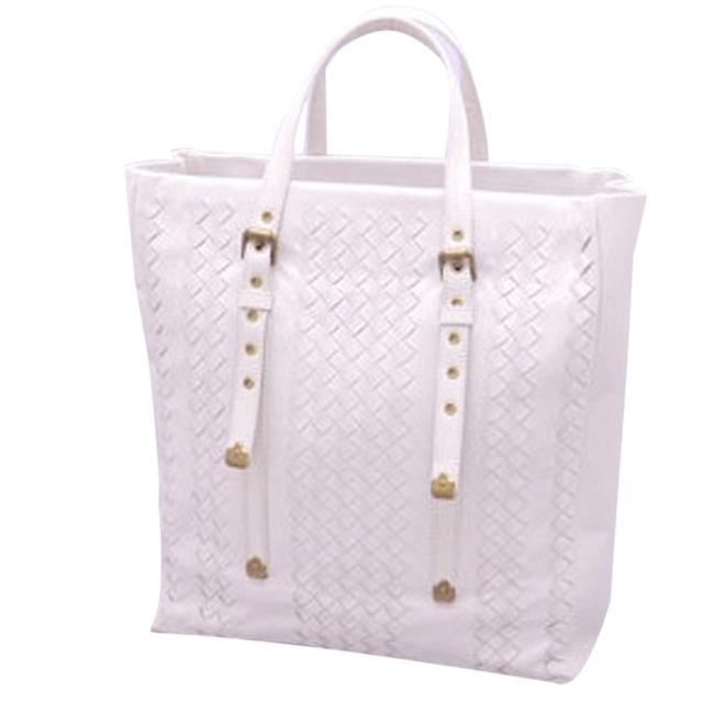 Bottega Veneta Bag White Intrecciato Leather Accented Tote