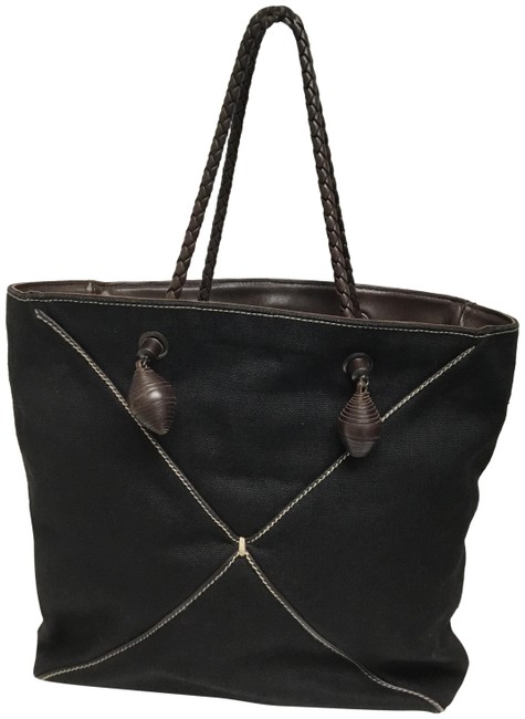 Bottega Veneta Black Canvas Tote