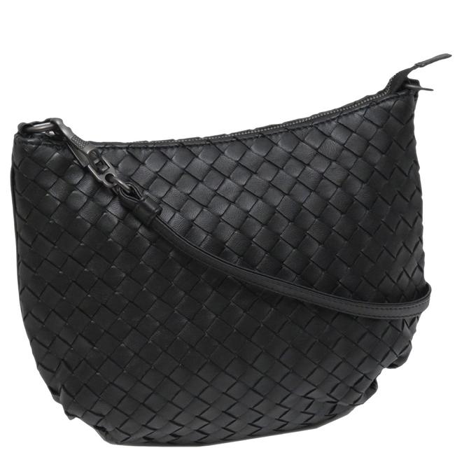 Bottega Veneta Black Intrecciato Leather Shoulder Bag