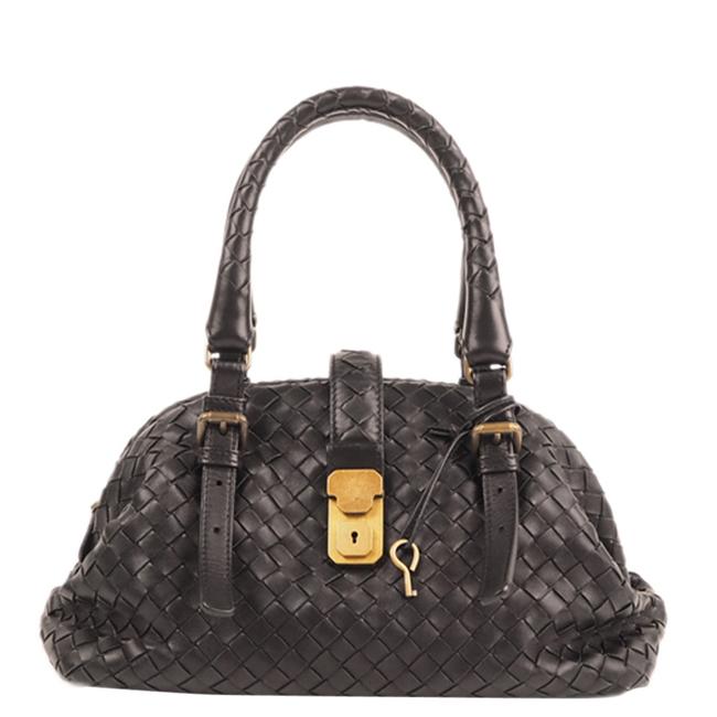 Bottega Veneta Black Leather Intrecciato Shoulder Bag
