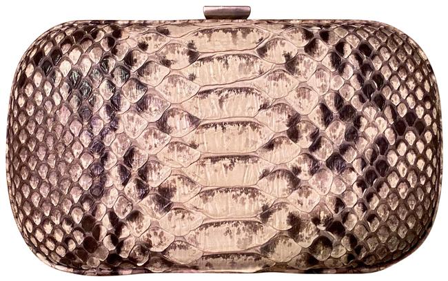 Bottega Veneta BlackBrownWhiteTan Snakeskin Clutch