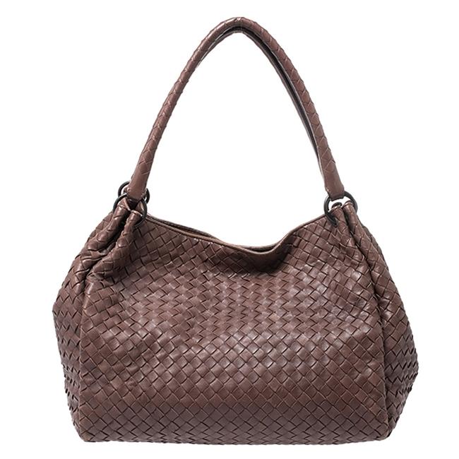 Bottega Veneta Brown Intrecciato Leather Parachute Shoulder Bag