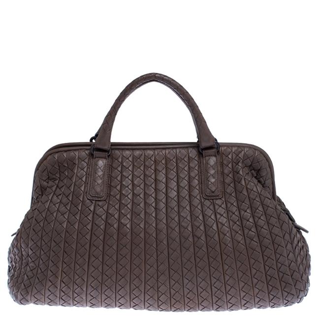 Bottega Veneta Brown Intrecciato Leather Satchel
