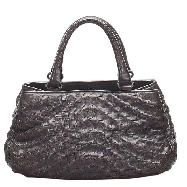 Bottega Veneta Brown Leather Intrecciato Bag Satchel