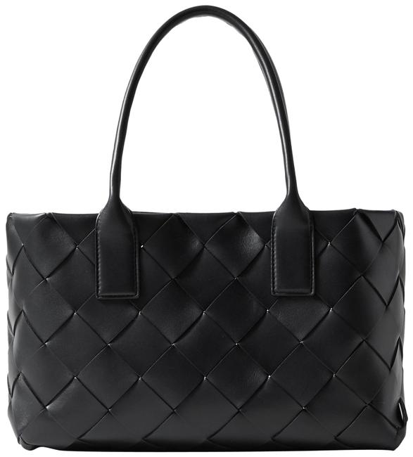Bottega Veneta Cabas Small Intrecciato Black Leather Tote