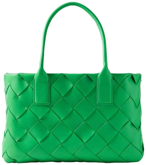 Bottega Veneta Cabas Small Intrecciato Green Leather Tote