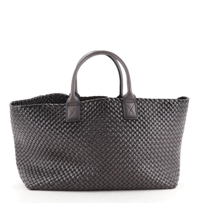 Bottega Veneta Cabat Intrecciato Nappa Large Black Leather Tote