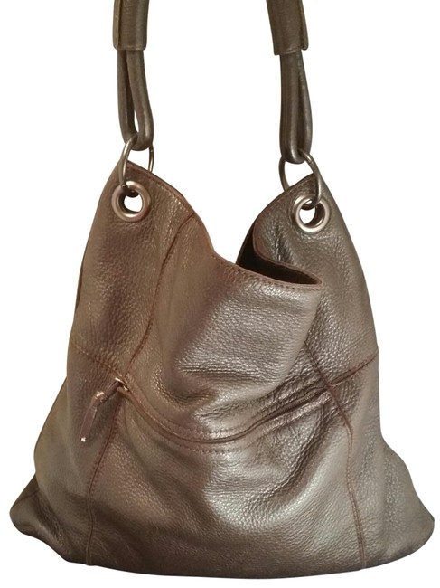 Bottega Veneta Cervo 115778 Ebano Leather Hobo Bag