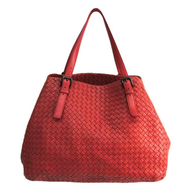 Bottega Veneta Cestatote Orange Red Nappa Leather Tote