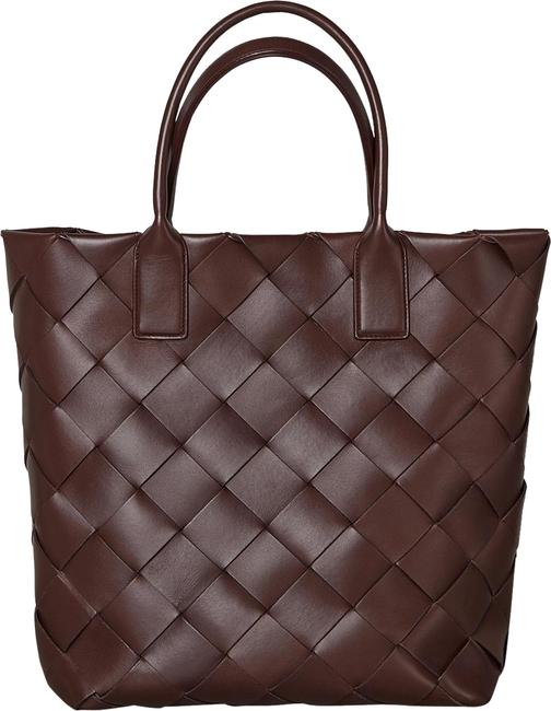 Bottega Veneta Cr New Maxi Cabat 30 Brown Leather Shoulder Bag