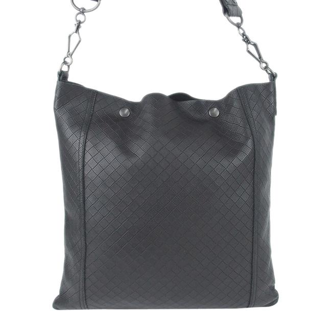 Bottega Veneta Crossbody Black Intrecciomirage Leather Shoulder Bag