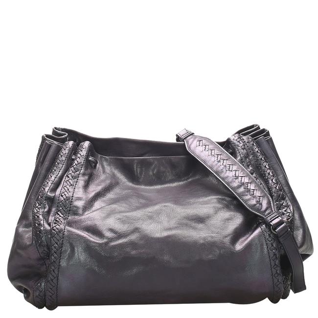 Bottega Veneta Crossbody Purple Leather Shoulder Bag