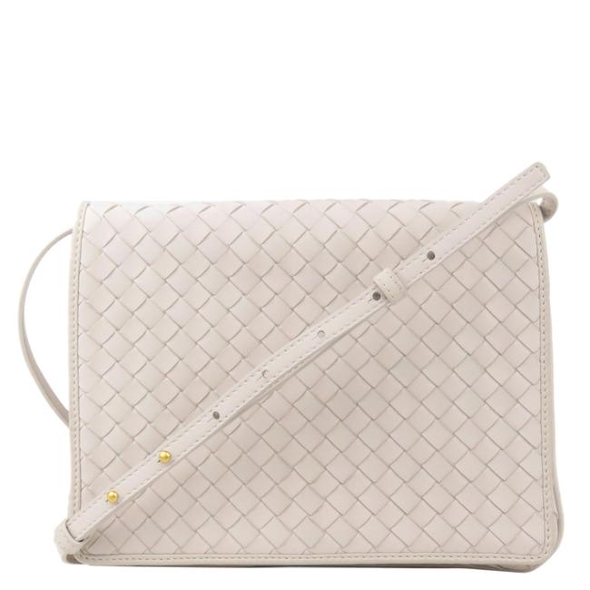 Bottega Veneta Crossbody White Intrecciato Leather Shoulder Bag