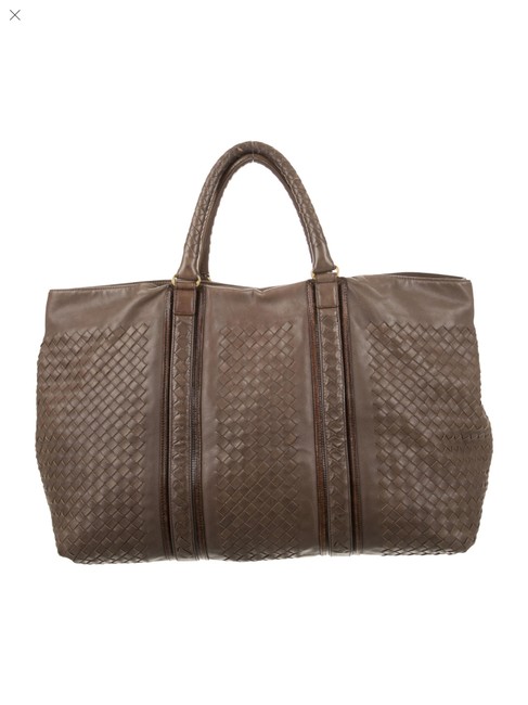 Bottega Veneta Dark Brown Intercciato Leather Tote