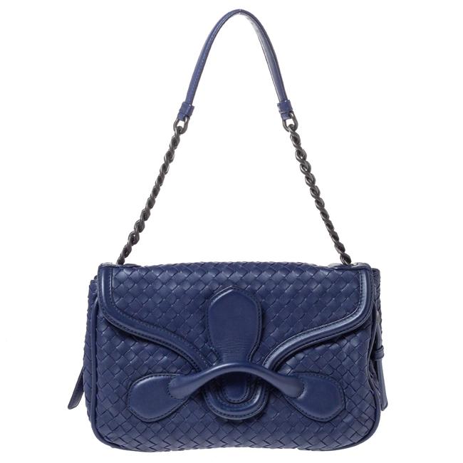 Bottega Veneta Dark Purple Leather Rialto Shoulder Bag