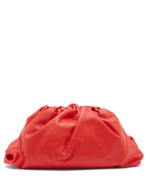 Bottega Veneta Mf The Pouch Red Leather Clutch