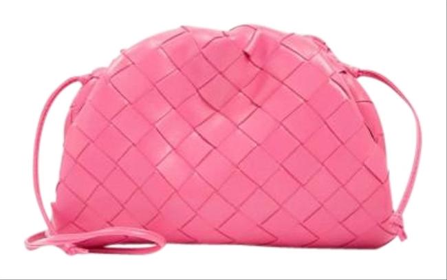 Bottega Veneta Dm Intrecciato Mini Pouch Pink Leather Clutch