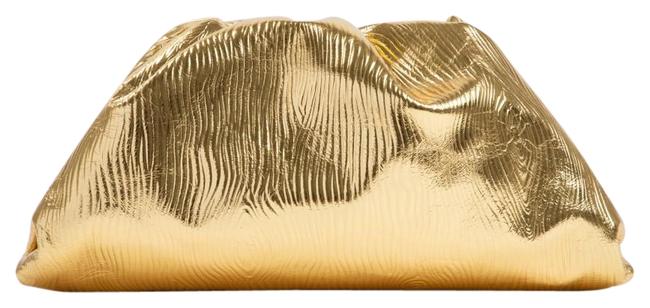 Bottega Veneta Dm Pouch Golden Metallic Golc Leather Clutch