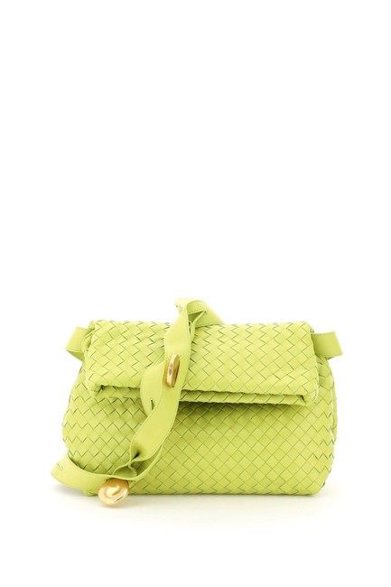 Bottega Veneta Sn Small Fold GreenYellow Leather Shoulder Bag