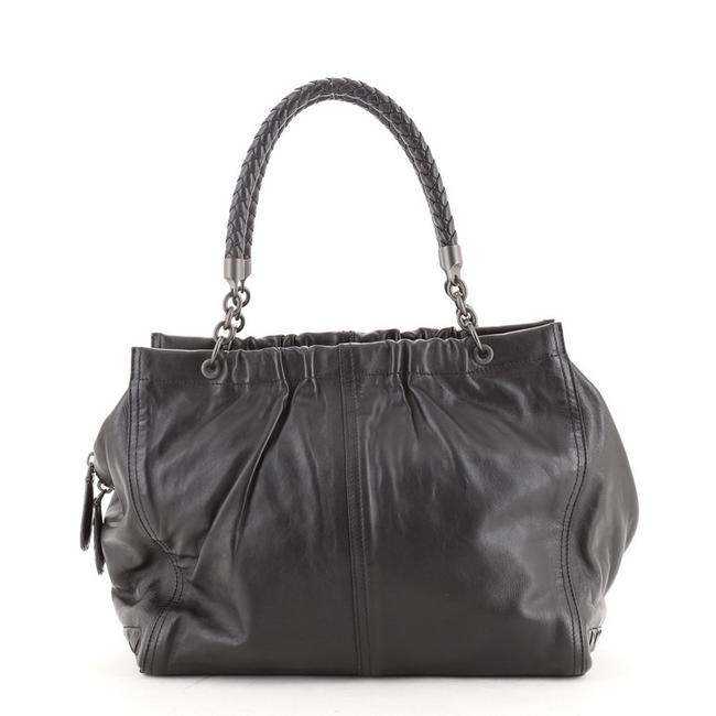 Bottega Veneta Frame Medium Black Leather Shoulder Bag