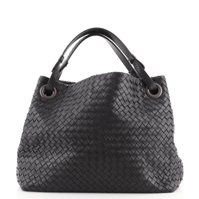 Bottega Veneta Garda Intrecciato Nappa Medium Black Leather Hobo Bag
