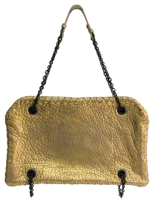 Bottega Veneta Gold Leather Shoulder Bag