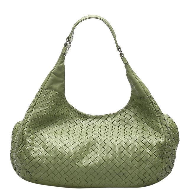 Bottega Veneta Green Intrecciato Leather Campana Hobo Bag