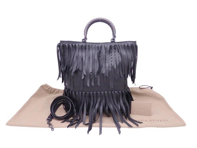 Bottega Veneta Handbag Leather Black Intrecciato Shoulder Bag