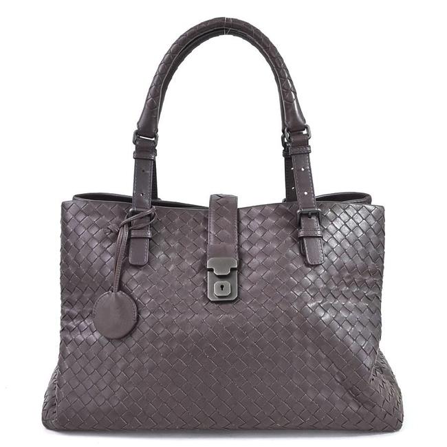 Bottega Veneta Handbag Leather Ladies Brown Intrecciato Satchel