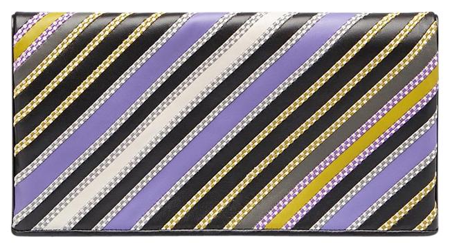 Bottega Veneta In Nero Nappa Lavender Multi Color Leather Clutch