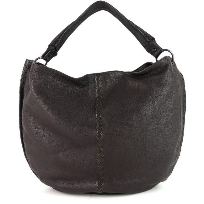 Bottega Veneta Intercciato Mallow Cervo Brown Leather Hobo Bag