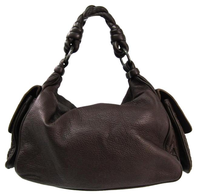 Bottega Veneta Intrecciato 144413 Womens Brown Leather Shoulder Bag
