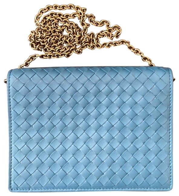 Bottega Veneta Intrecciato Blue Leather Clutch