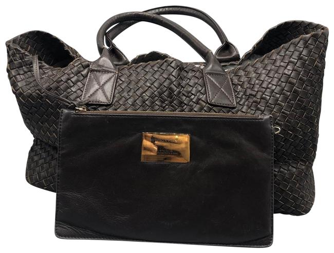 Bottega Veneta Intrecciato Cabat Brown Leather Tote