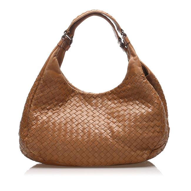 Bottega Veneta Intrecciato Campana Brown Leather Hobo Bag