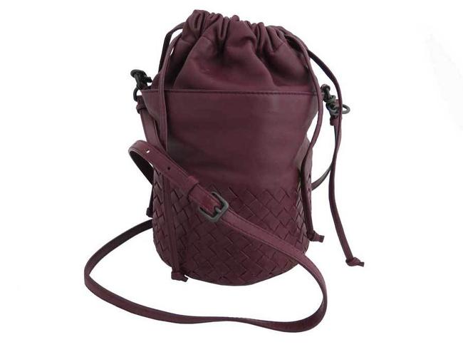Bottega Veneta Intrecciato E40392 Burgundy Leather Shoulder Bag