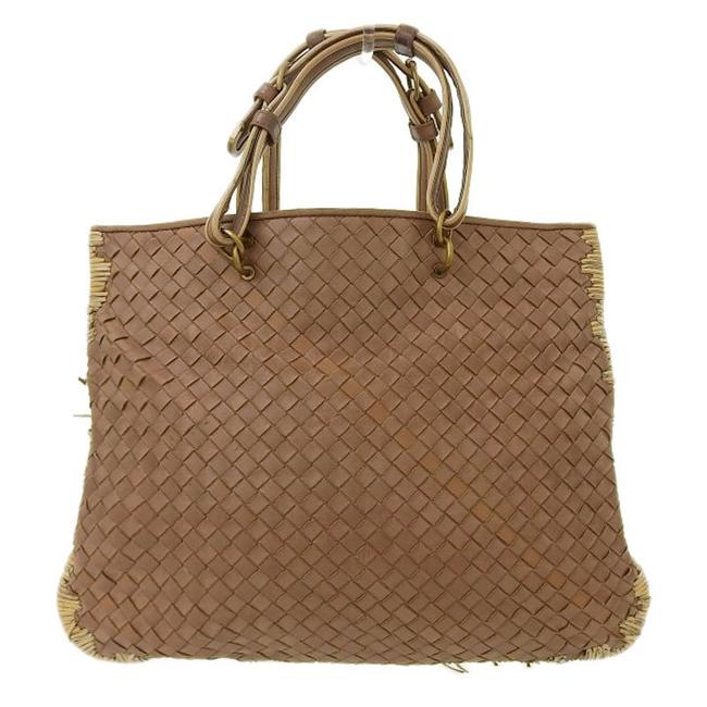 Bottega Veneta Intrecciato Handbag Brown Leather Satchel