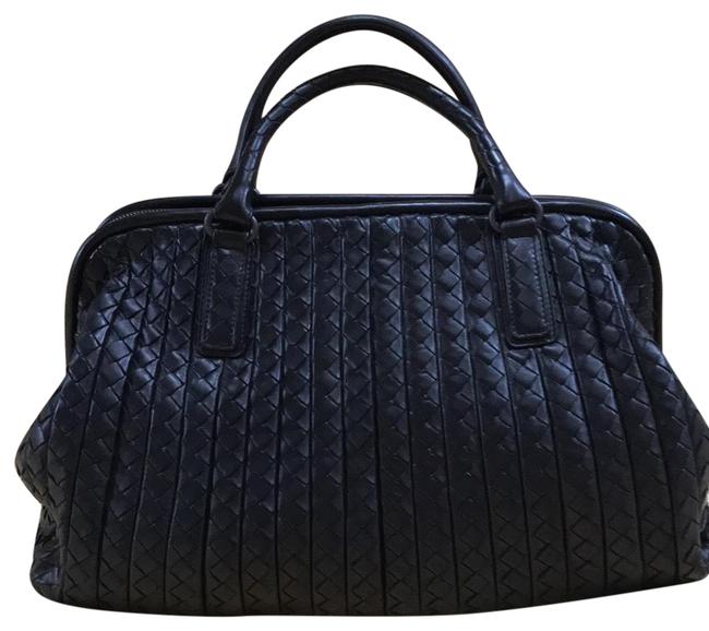 Bottega Veneta Intrecciato Leather New Black Calfskin Satchel
