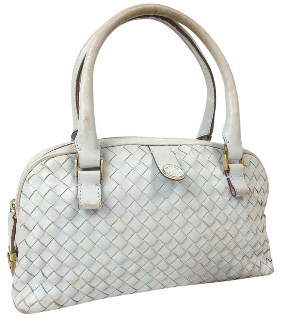 Bottega Veneta Intrecciato Light Blue Calf Leather Satchel