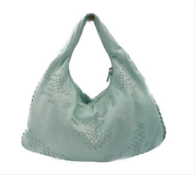 Bottega Veneta Intrecciato Light Blue Leather Shoulder Bag