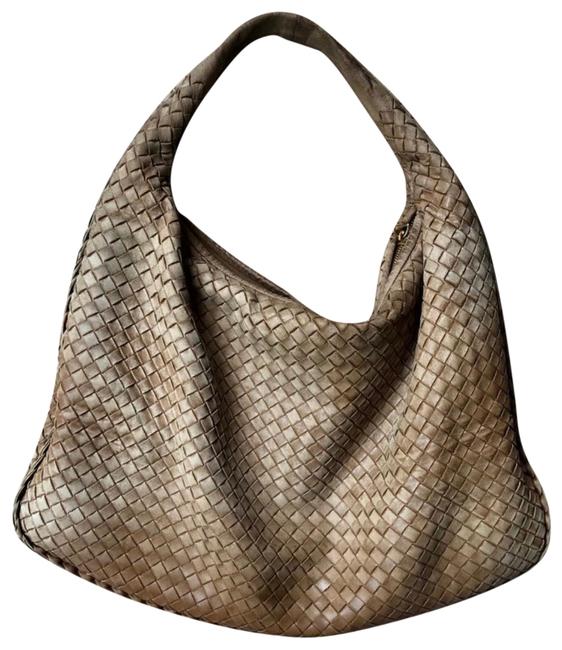 Bottega Veneta Intrecciato Nappa Beige Tan Leather Hobo Bag