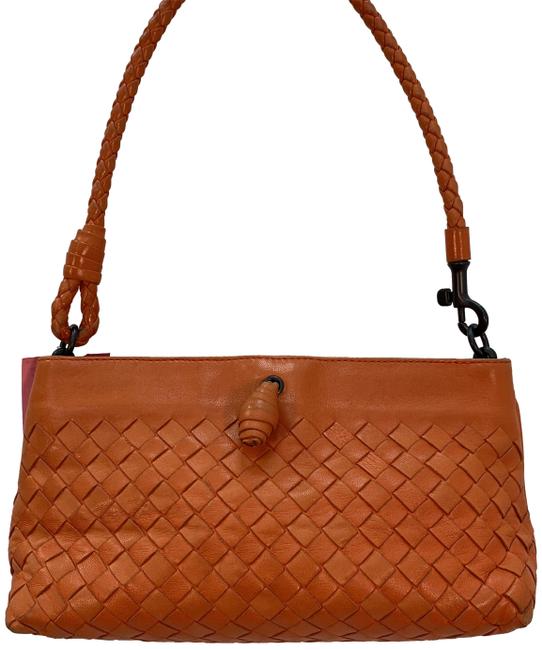 Bottega Veneta Intrecciato Nappa Small Orange Leather Shoulder Bag