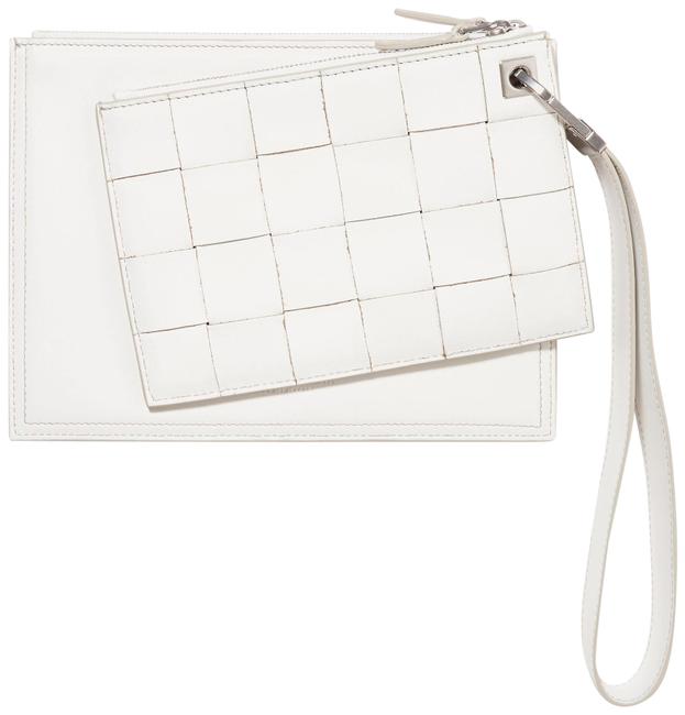 Bottega Veneta Intrecciato Pouch White Leather Clutch