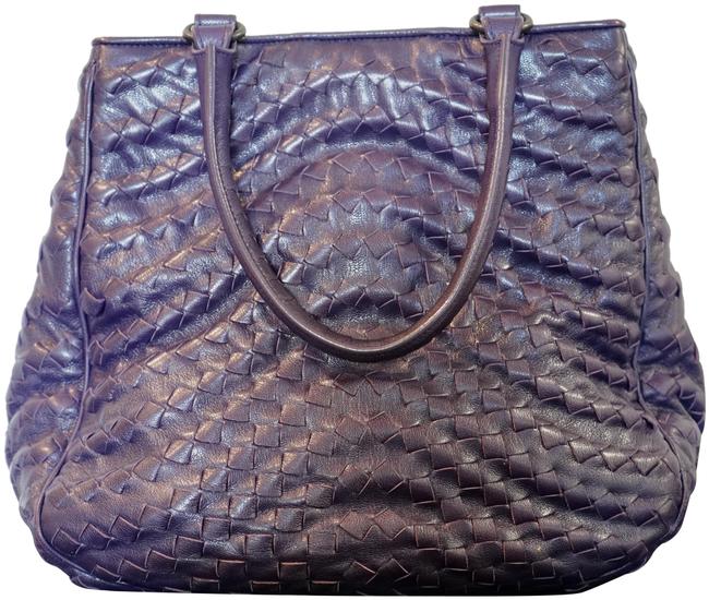 Bottega Veneta Intrecciato Purple Leather Tote