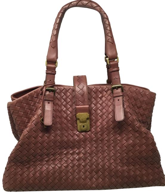 Bottega Veneta Intrecciato Roma Mauve Leather Tote