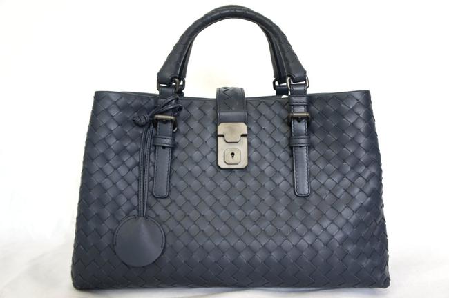 Bottega Veneta Intrecciato Small Roma Leggero Gray Leather Tote