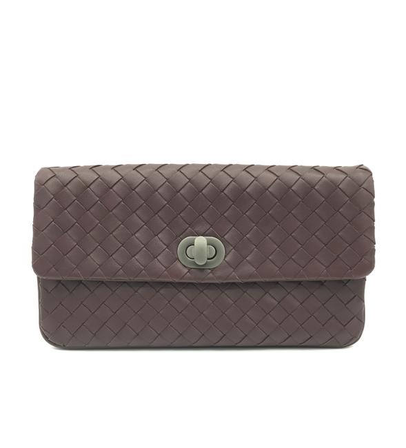 Bottega Veneta Intrecciato Bordeaux Nappa Leather Clutch