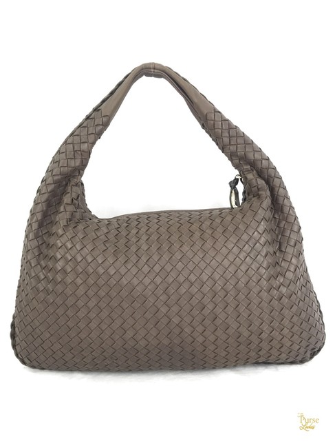 Bottega Veneta Intrecciato Woven #29526 Brown Lambskin Leather Hobo Bag
